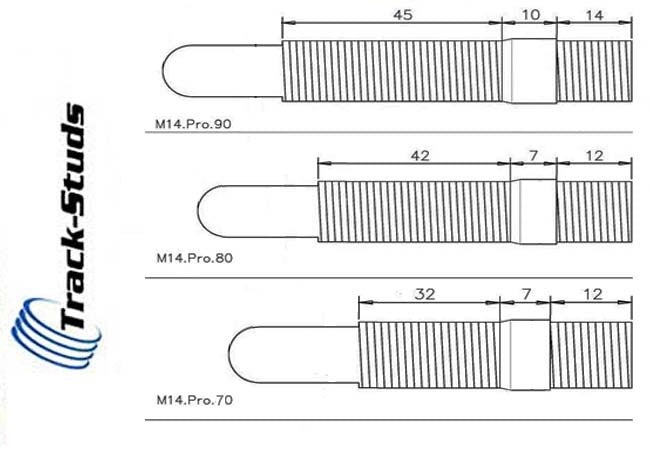 M14x1.5 'Bullet Nose' race stud